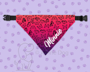 Personalized Butterfly Design Over-the-Collar Dog Bandana