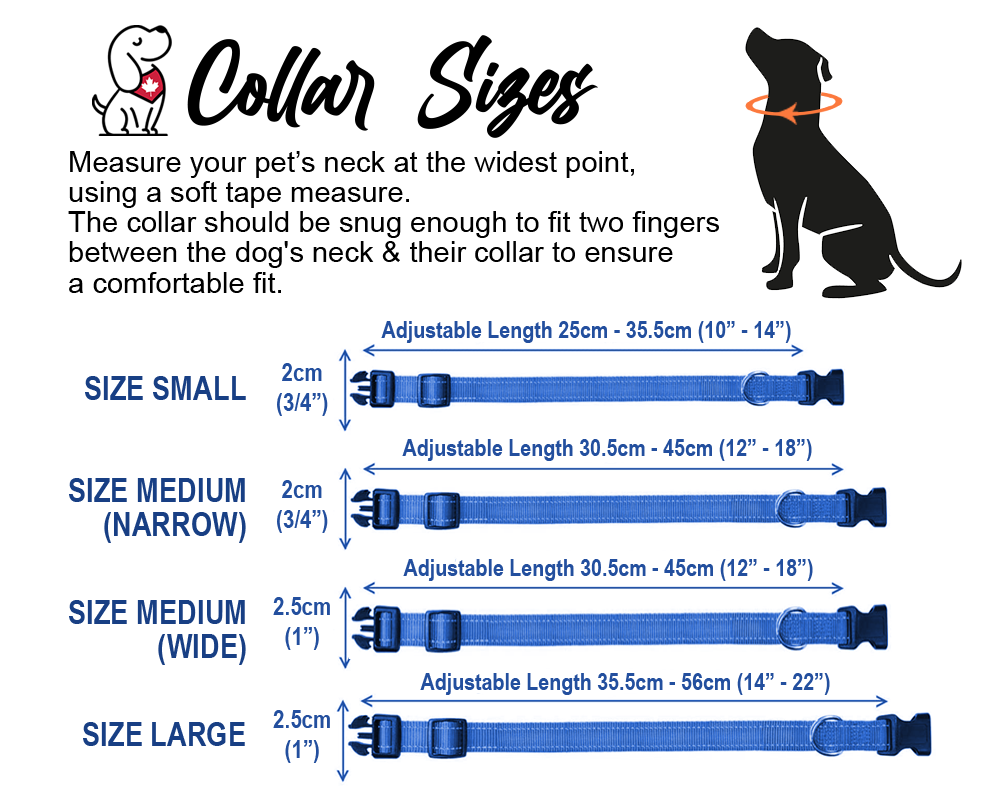 Pet Collar size chart
